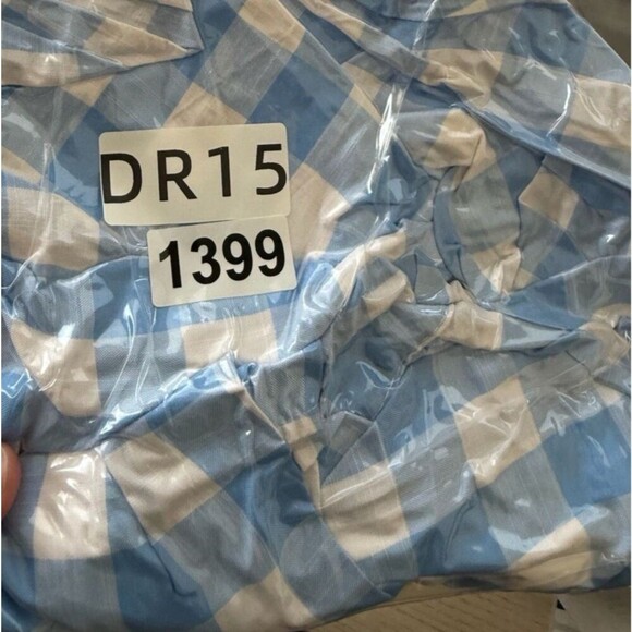 MISS SPARKLING fluter square neck mini ruffle blue gingham dress size Xl - Picture 12 of 12